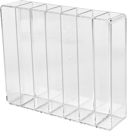 SINJEUN 4 Pack Acrylic Palette Organiser, 7 Sections Divided Makeup Palette Organiser for Eyeshadow, Contour Blush, Lipstick, Make Up Storage(Transparent, 7.5" x 6.3" x 1.8")