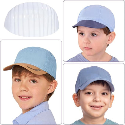 NUOBESTY 25Pcs Hat Shaper Insert for Kids Baseball Caps, Plastic Half Circle Hat Support Inner Holder, 54cm Small Size Crown Stiffener, Anti-Deformation Cap Liner for Storage & Travel