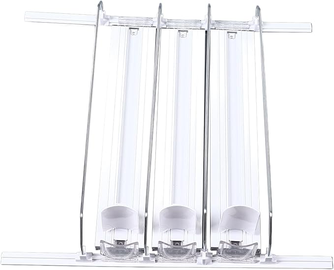 Soda Can Dispenser Organizer for Fridge Automatic Pusher 38cm E Shaped (White)
