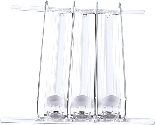 Soda Can Dispenser Organizer for Fridge Automatic Pusher 38cm E Shaped (White)
