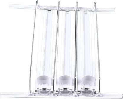Adjustable Refrigerator Drink Organizer, Self Sliding Drink Can Dispenser, Solution for Garage Cooler (White)