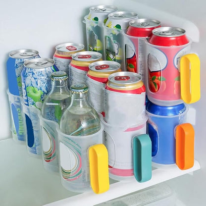 DECHOUS 3 Pack Portable Soda Can Organizer for Refrigerators Plastic Soda Can Holder Dispenser Beverage Holder for Fridge Pantry Freezer Kitchen