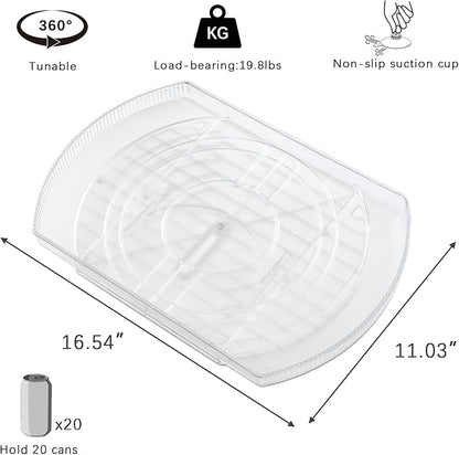 ROWNYEON Lazy Susan Turntable Organizer for Large Refrigerator, 360° Rotate Fridge Organizers and Storage, 16.54 Inches Rectangle Lazy Susan Organizer for Fridge, Cabinet, Pantry,1