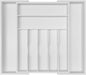 Utensil Organizer Silverware Drawer Organizer - Adjustable Utensil Tray Bamboo Silverware Divider with Groove for Kitchen Flatware, Hair Accessories, Repair Tools, Art Set W13.5"-19.9" x L17.6"(White)