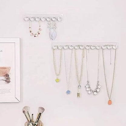 4 Pieces Clear Necklace Holder, Jewelry Storage Box Hanging, Jewelry Hanger, Wardrobe Accessories, Necklace Hook, Jewelry Hanging Organizer, Necklace Storage, Acrylic Hanger
