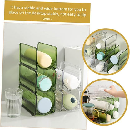 Zerodeko 6pcs Stackable Water Bottle Organizer Rack for Kitchen Cabinets Transparent Design for Efficient Drink Organization