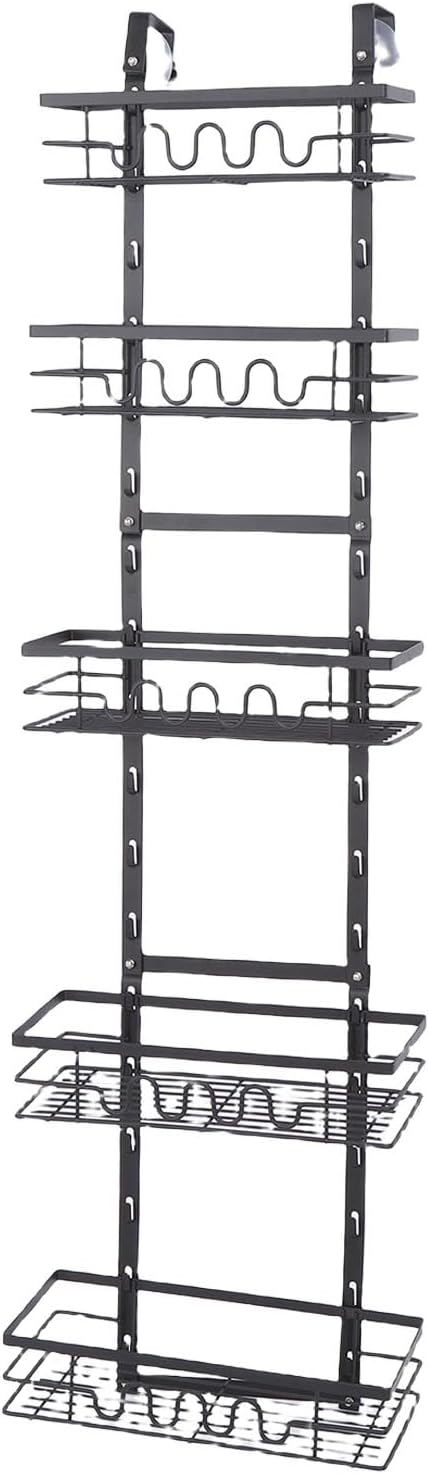 SUNGOOYUE Hanging Metal Over Door Organizer, Sturdy Kitchen Storage Solution, Adjustable Door Shelf for Easy Access