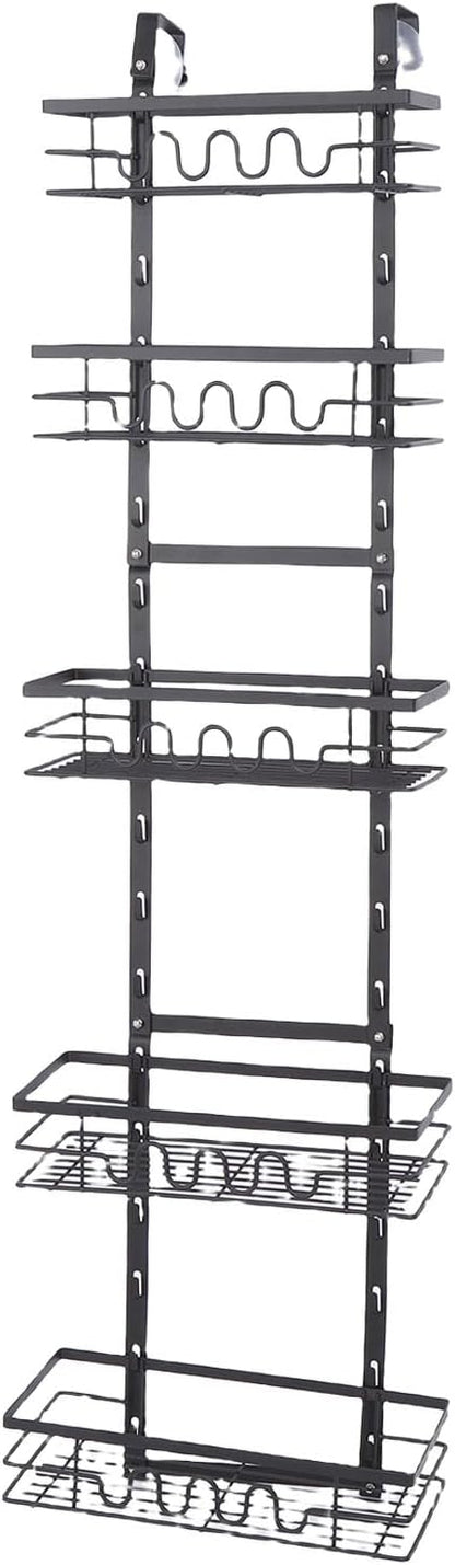 SUNGOOYUE Hanging Metal Over Door Organizer, Sturdy Kitchen Storage Solution, Adjustable Door Shelf for Easy Access