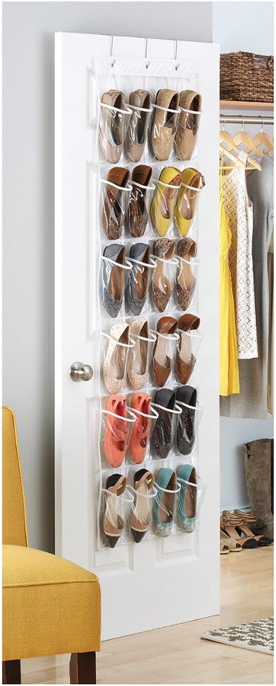 Whitmor 24 Pocket OTD Shoe Organizer Clear