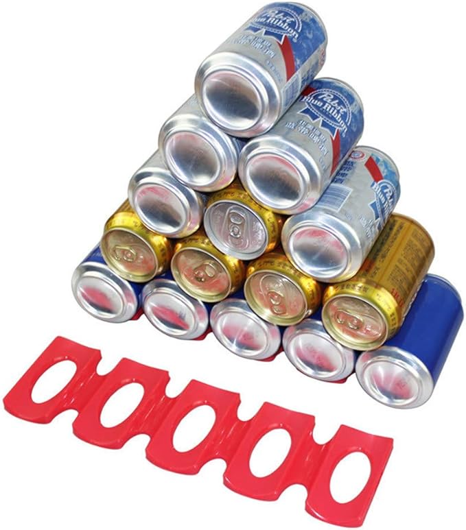 Ulalaza 2Pcs Bottle Stacking Mat Can Stacker Kitchen Cabinet and Fridge Storage Rack Wine Bottles Holder