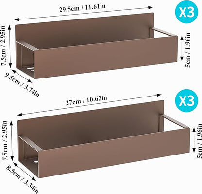 HuggieGems 6 Pack Magnetic Spice Storage Rack Organizer for Refrigerator and Oven, Bronze Fridge Organizers and Storage