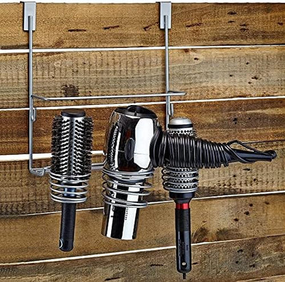 Home Intuition Hair Styling Station Organizer, Over The Cabinet Door (Silver)