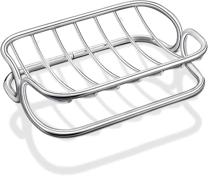 Patelai Soap Dish Stainless Steel Bathroom Bar Soap Holder for Shower Rust Proof Metal Self Draining Sponge Shelf Tray for Kitchen Sink(Classic Style)