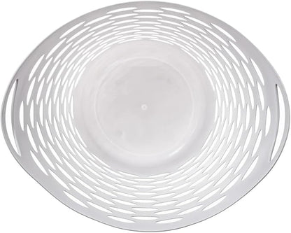 White Round Plastic Laundry Hamper with Handles - 2.2 Bushel Capacity, Lightweight & Space-Saving - Easy-Carry Laundry Basket for Home, Dorm, or Apartment