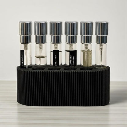 Perfume Sample Organizer for Bathroom or Vanity – Ideal Makeup and Skincare Storage, Desk and Bathroom Counter Organizer, Gift for Her ((BLACK) Fits 8mL Atomizers (Travel Size))