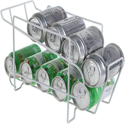 Beverage Can Dispenser, Soda Can Holder, Organizer for Refrigerator, Kitchen, Cabinet, Pantry, Fridge, Countertop, Freezer, 10-Can Capacity