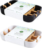 Soap Dishes for Bar Soap,2Pcs/Set Bathroom Soap Holder, Bamboo Soap Dishes Holder for Bathroom Shower, Sink Soap Dish, White&Black Soap Tray（White&Black）