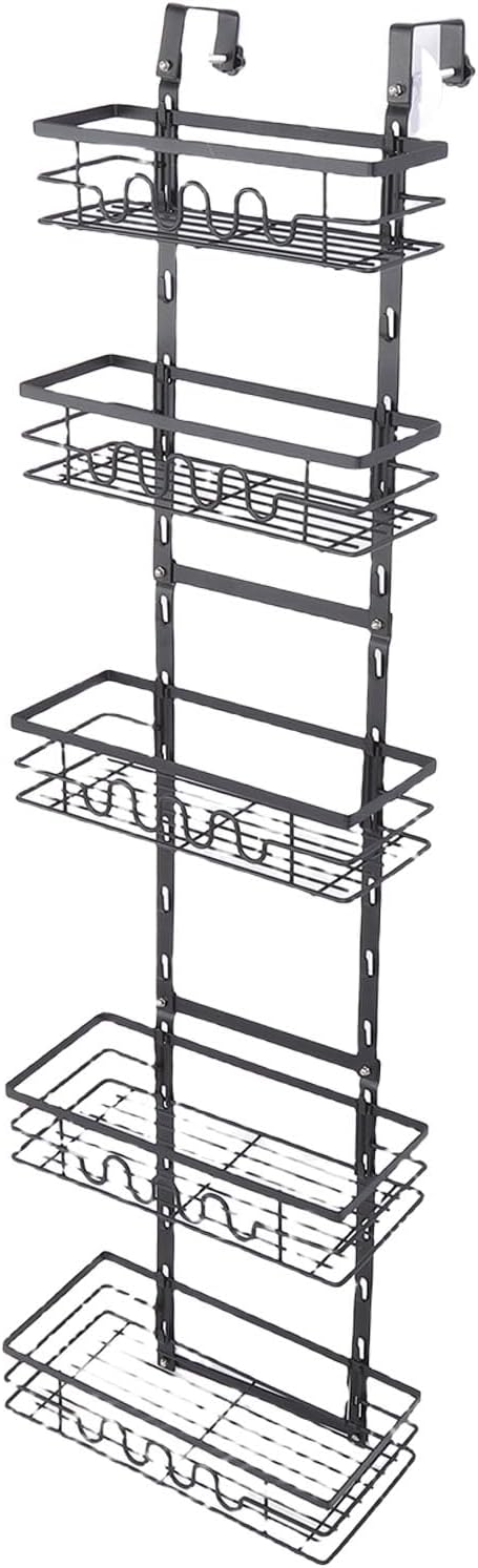 SUNGOOYUE Hanging Metal Over Door Organizer, Sturdy Kitchen Storage Solution, Adjustable Door Shelf for Easy Access