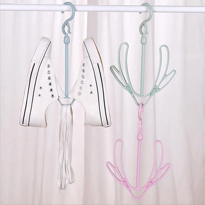 6Pcs Shoe Hanger, Hanging Shoe Organizer, Hanging Shoes Rack, Shoes Drying Rack Hanger Dry Organizer Hook Rotating Hangers for Drying