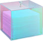 Puricon Acrylic Disposable Facial Towels Holder, Storage Bin Compatible with Clean Skin Club Towel (NOT Included), Face Towelettes Container for Bathroom Counter -Rainbow