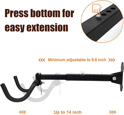 Qualward Bike Wall Mount Hanger, Garage Bike Rack for Indoor Bicycle Storage in Garage Home, Horizontal Bike Holder for Road Bikes, Mountain Bikes, Hybrid Bikes