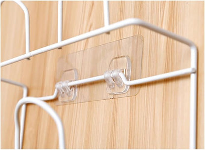 BESPORTBLE Double-Layer Shoes Rack Wall Mount Slippers Hanging Shelf Slipper Storage Organizer (White)