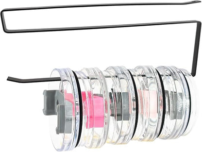 Horizontal Tumbler Lid Holder, Under-Cabinet Storage Hook Organizes Up to 10 Lids, Space-Saving Cup Lid Rack for Kitchen, Also Functions as a Hanging Paper Towel Dispenser