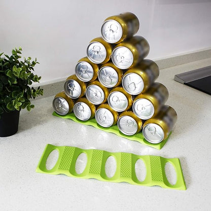 Ulalaza 2Pcs Bottle Stacking Mat Can Stacker Kitchen Cabinet and Fridge Storage Rack Wine Bottles Holder