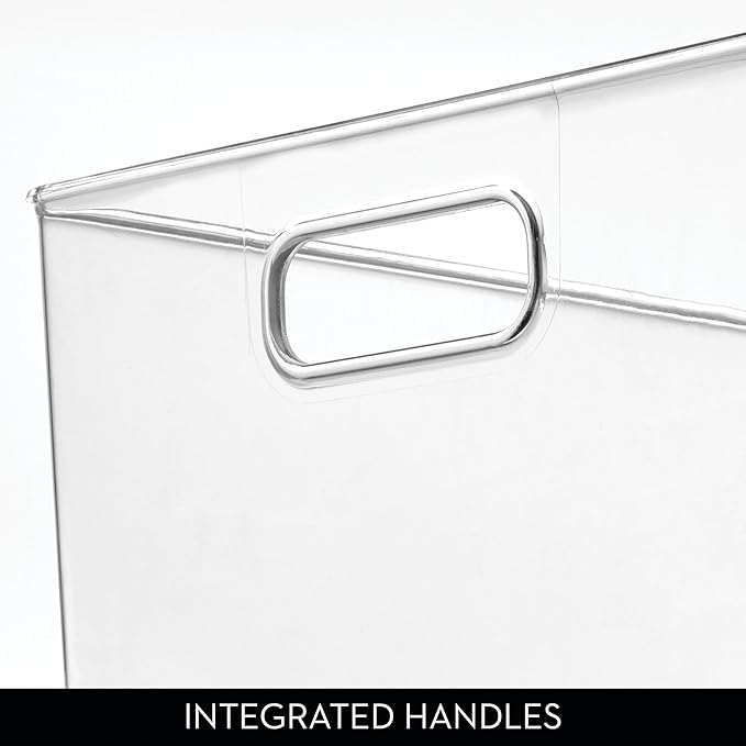iDesign Storage Bins with Handles - Organize Kitchen, Bathroom, or Home Office - Set of 8 - Clear