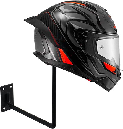 6 Packs Helmet and Hat Wall Mount Holder - Motorcycle Helmet Stand, Black Hangers for Caps, Ball Holder, Wig Display