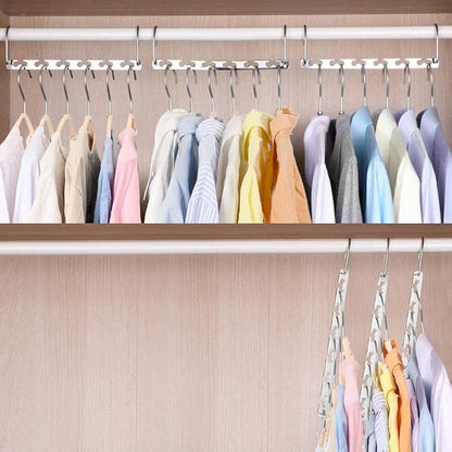 Metal Magic Hangers Space Saving Clothes Hangers Closet Space Saver Clothing Hanger Oragnizer for Wardrobe Space,Wrinkle-Free Clothes（Pack of 8）