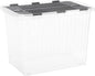 Superio 13 Gallon Hinged Lid Storage Tote; Stackable Storage Container with Lid (53 Quart, Bin with Hinged Lid)