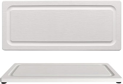 2 PCS Fast-Drying Stone Trays for Bathroom Sink & Kitchen Counter, Water Absorbing Diatomite Sink Coasters, Vanity Tray, Hand Soap Holder with Anti-Skid Pads (11" x 4.7" White)