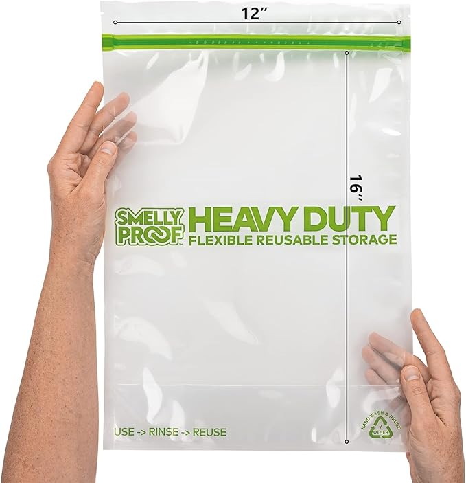 50 x HEAVY DUTY 5mils Thick Dishwasher-Safe STAND-UP Reusable Bags, US-MADE, Extra Durable Washable Reclosable Food Storage Extra Large Bags, XXL 12"x16" 2-Gallon 50-Pack
