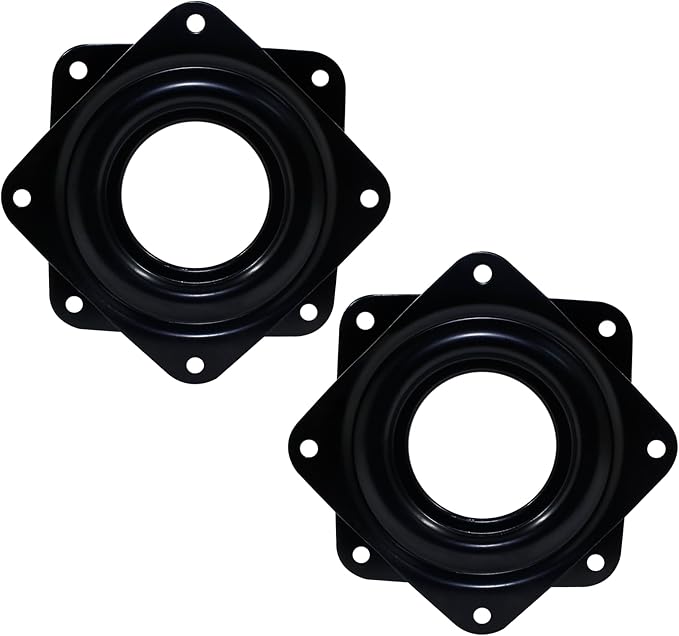 4pcs 3" Square Lazy Susan Turntable Heavy Duty Lazy Susan Hardware, Steel Ball Bearing Rotating Tray Swivel Plate for Dining Table, Stool Chair, Pantry, Organizer (Black)