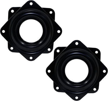 4pcs 3" Square Lazy Susan Turntable Heavy Duty Lazy Susan Hardware, Steel Ball Bearing Rotating Tray Swivel Plate for Dining Table, Stool Chair, Pantry, Organizer (Black)