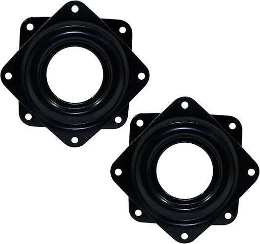 4pcs 3" Square Lazy Susan Turntable Heavy Duty Lazy Susan Hardware, Steel Ball Bearing Rotating Tray Swivel Plate for Dining Table, Stool Chair, Pantry, Organizer (Black)