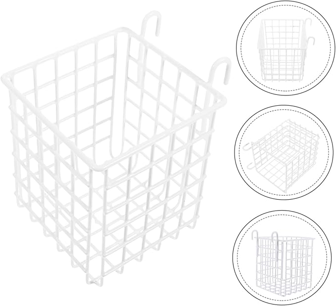Cabilock Iron Wire Hanging Basket Storage Rack for Kitchen Organization Under Sink Door Organizer Over Cabinet Basket Space Saving for Utensils Toiletries Design