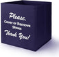 Opret Large Shoe Cover Box Blue, Real Estate Agent Supplies, Disposable Shoe Cover Dispenser Box for Open House, Please Cover or Remove Shoes, Foldable Storage Bin for Bootie
