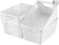 Plastic Storage Baskets For Organizing, 6 Pack Organization and Storage Containers, Storage Baskets for Shelves Drawers Desktop Closet Playroom Classroom Office, White