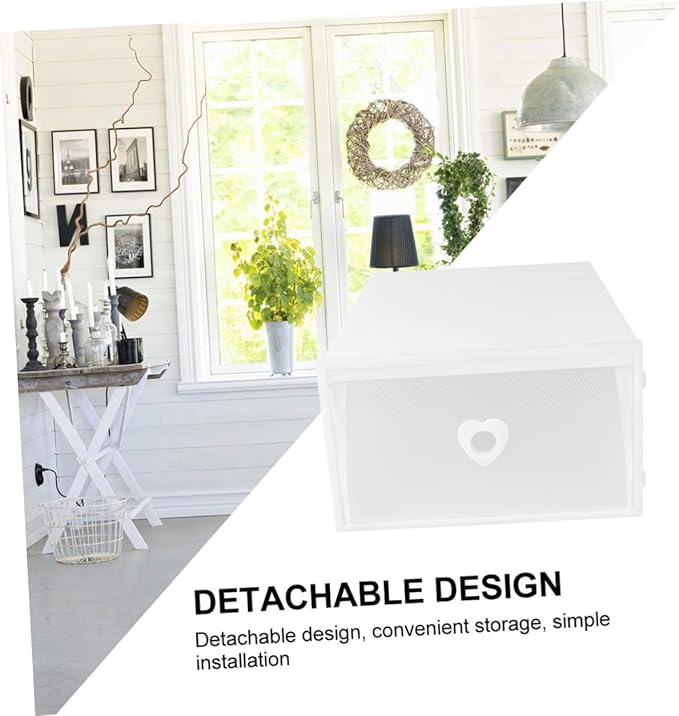CHILDWEET 3pcs Thickened Pp Plastic Shoe Storage Boxes with Drawers, Dustproof and Moisture-resistant Organizer for High-heeled Shoes and Sneakers, 31×20×12cm, White, Stackable Closet