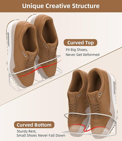 Wall Mounted Shoe Rack 10 Pack, with Sticky Hanging Strips, Metal Wall Shoe Storage, Hanging Shoe Organizer for Wall/RV/Door