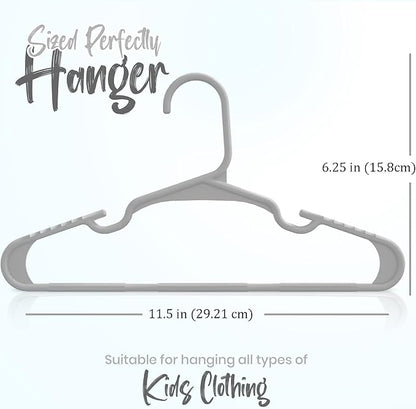 Utopia Home 20 Pack Kids Hangers - 11.5 Inch Plastic Baby Hangers for Closet - Childrens Hanger for Clothes & Infant Hanger for Closet - for Everyday Standard Use (Gray)