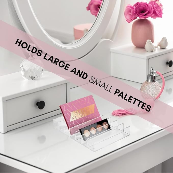 Mantello Clear Makeup Organizer Eyeshadow Palette Organizer Cash Holder & Makeup Palette Organizer Acrylic