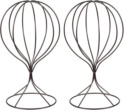 uxcell Metal Hat Display Stand 2 Pack Tabletop Hat and Wig Rack Modern Women Closet Holder for Baseball Cap, Fedora Hat, Cowboy Hat - Bronze