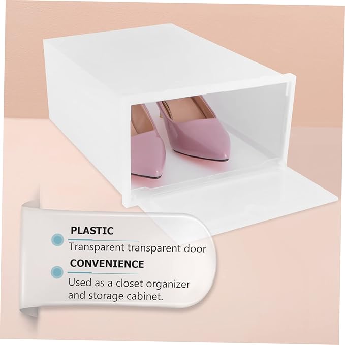 6pcs Shoe Container Storage Shoe Boxes Stackable Organizer for Closet Racks