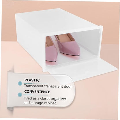 6pcs Shoe Container Storage Shoe Boxes Stackable Organizer for Closet Racks