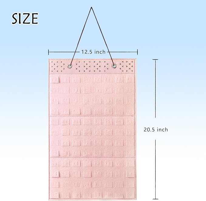Collector Pin Board - Enamel Pin Hanging Display (96 Slots, Pink)
