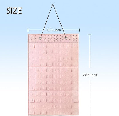 Collector Pin Board - Enamel Pin Hanging Display (96 Slots, Pink)