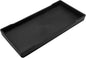 Jiozermi 8.03" Black Rectangular Plastic Vanity Tray for Bathroom and Kitchen, Modern Shatterproof Soap Tray with Polished Finish